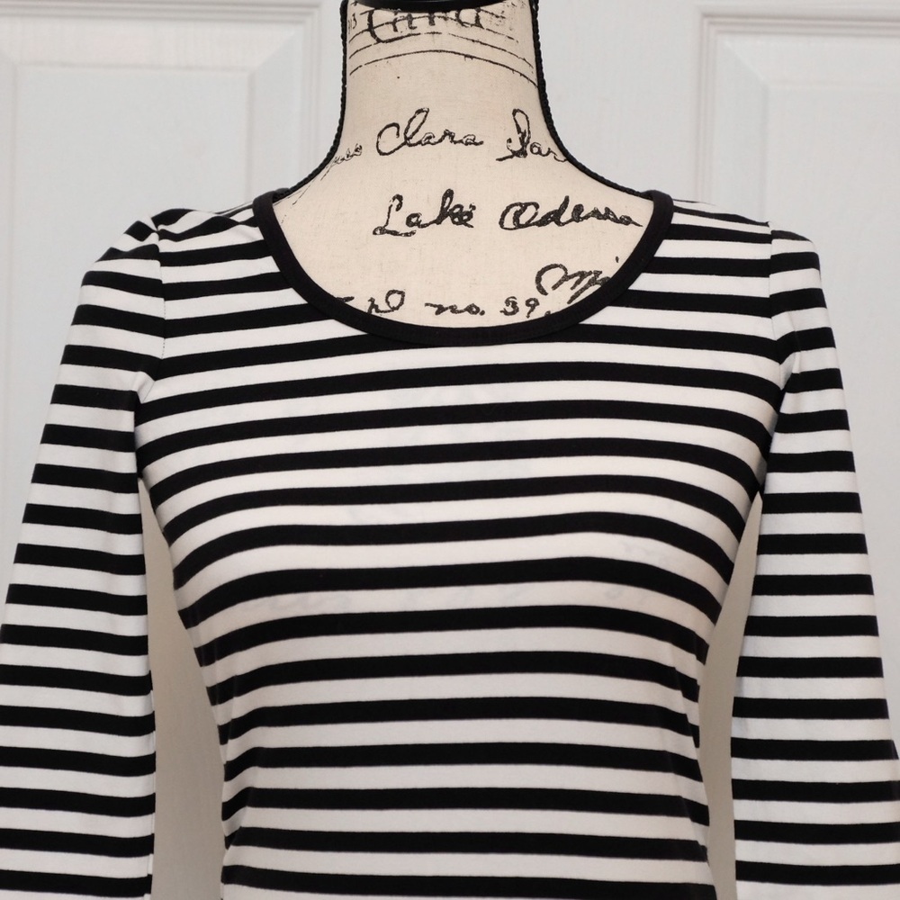 Express Midi Black & White Stipped dress Sailor chic Nautical aesthetic - Picture 7 of 7